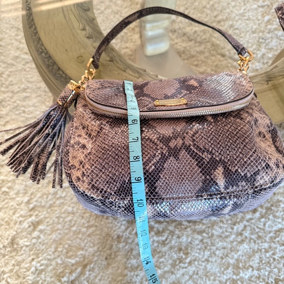 Michael Kors Bedford Crossbody Shoulder Bag Leather Python Embossed Handbag - Picture 11 of 14